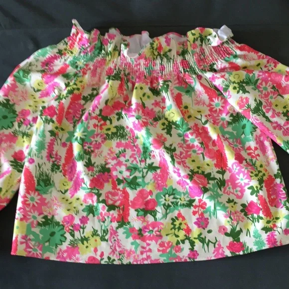 Tuckernuck Marguerite off shoulder blouse in spring floral S - Picture 5 of 13